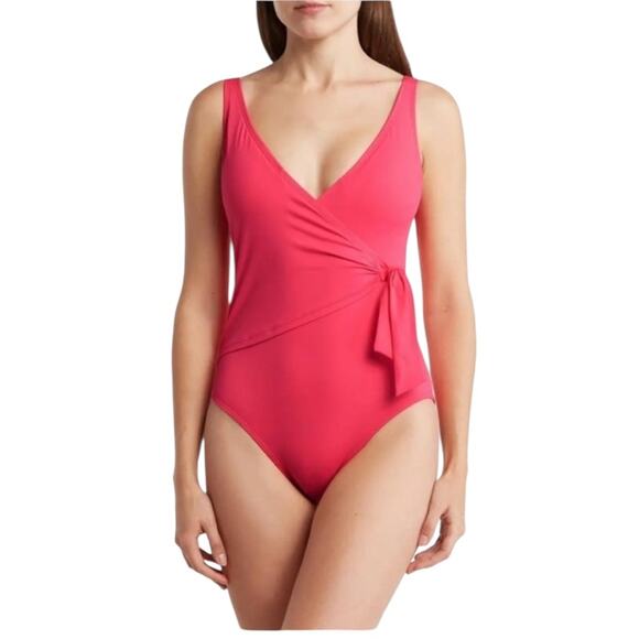 Tommy Bahama Wrap Front One Piece Coral Coast Swimsuit – Sz 6 - Picture 1 of 10